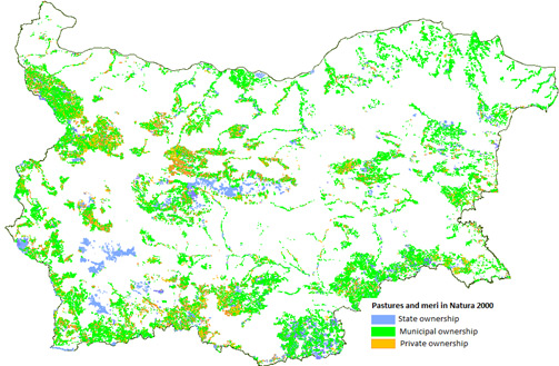Ownership of pastures and meri in Natura 2000 zones